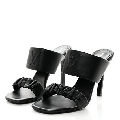 Louis Vuitton Lambskin Drapy Heel Mules 40 Black 3 of 8