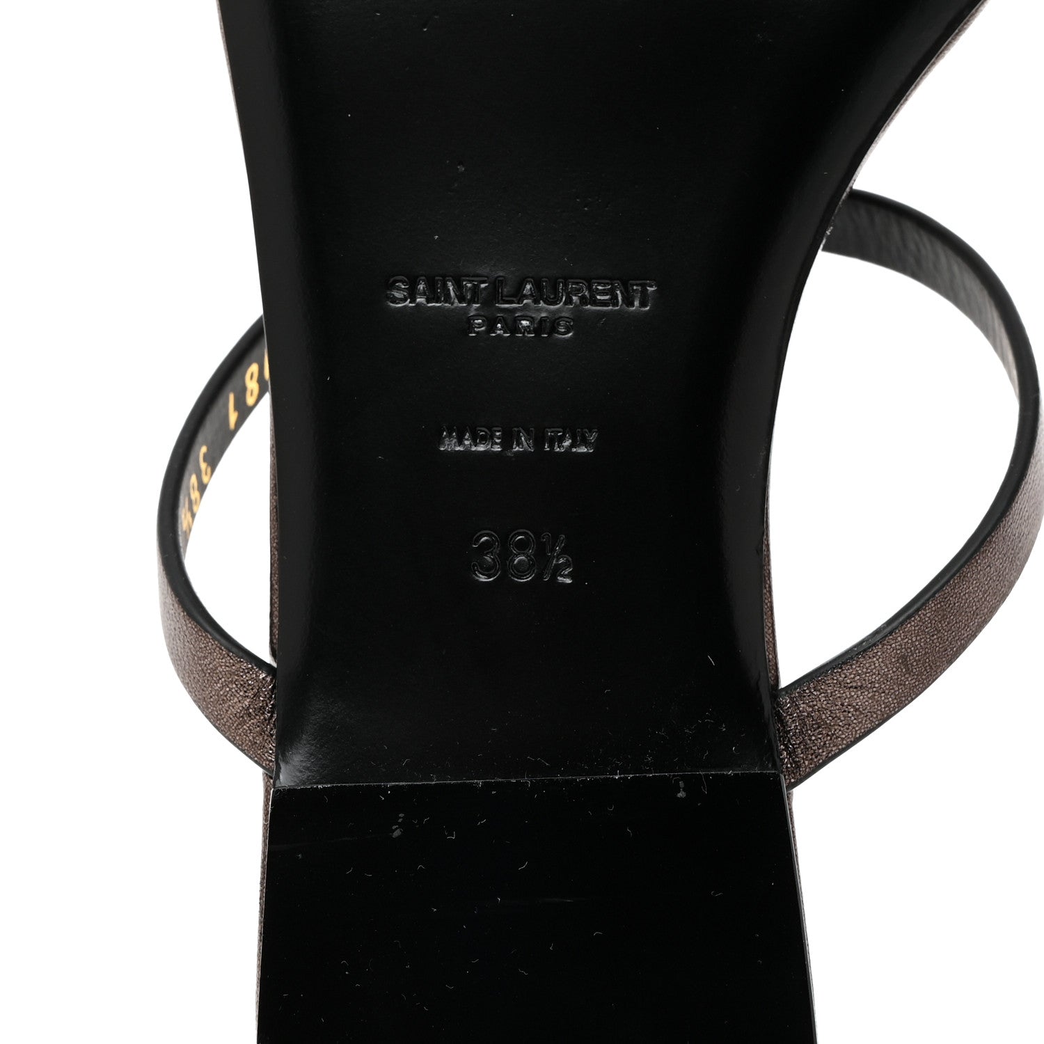 Saint Laurent Calfskin Cassandra Monogram Sandals 38.5 Bronze 8 of 8