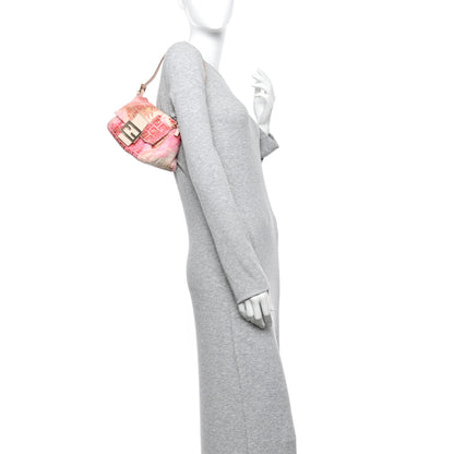 Fendi Zucchino Vitello Floral Mini Forever Mama Baguette Pink Multicolor 2 of 14