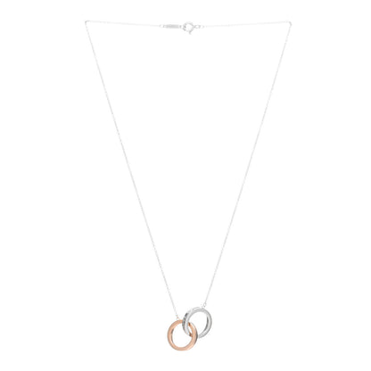 Tiffany Sterling Silver Rubedo 1837 Interlocking Circles Pendant Necklace 2 of 3