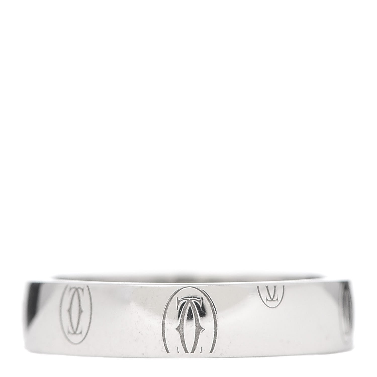 Cartier Platinum Happy Birthday 4mm Band Ring 48 4.5 1 of 4