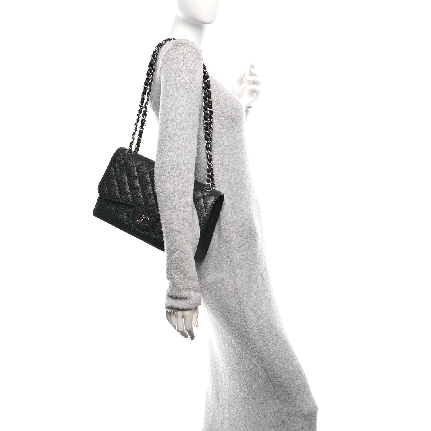 Chanel Caviar Quilted Jumbo Double Flap Black 2 of 11
