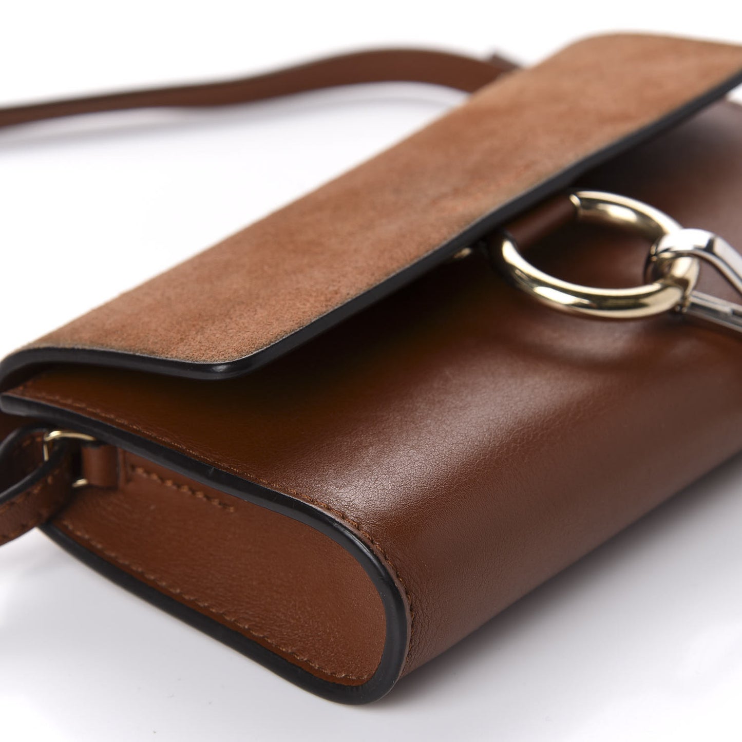 Suede Calfskin Mini Faye Shoulder Bag Tobacco