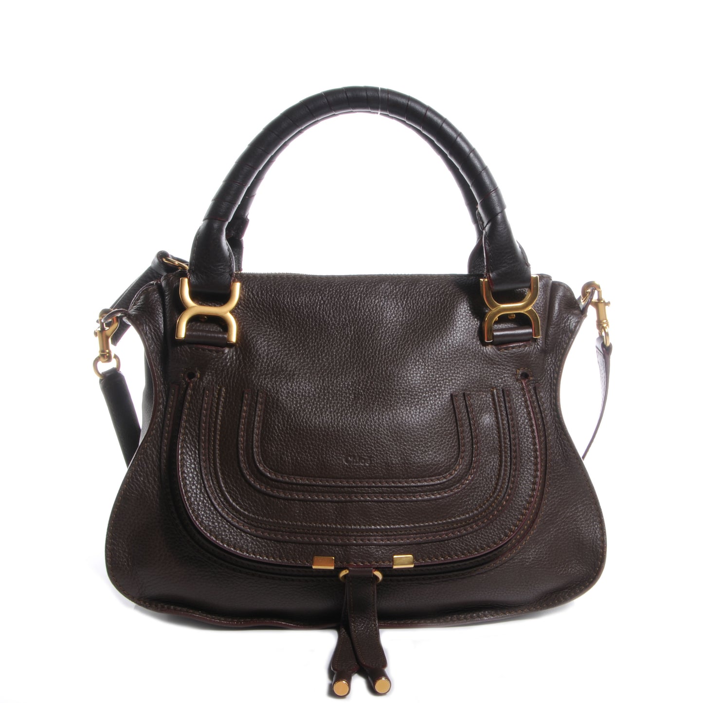 Calfskin Medium Marcie Satchel Truffle