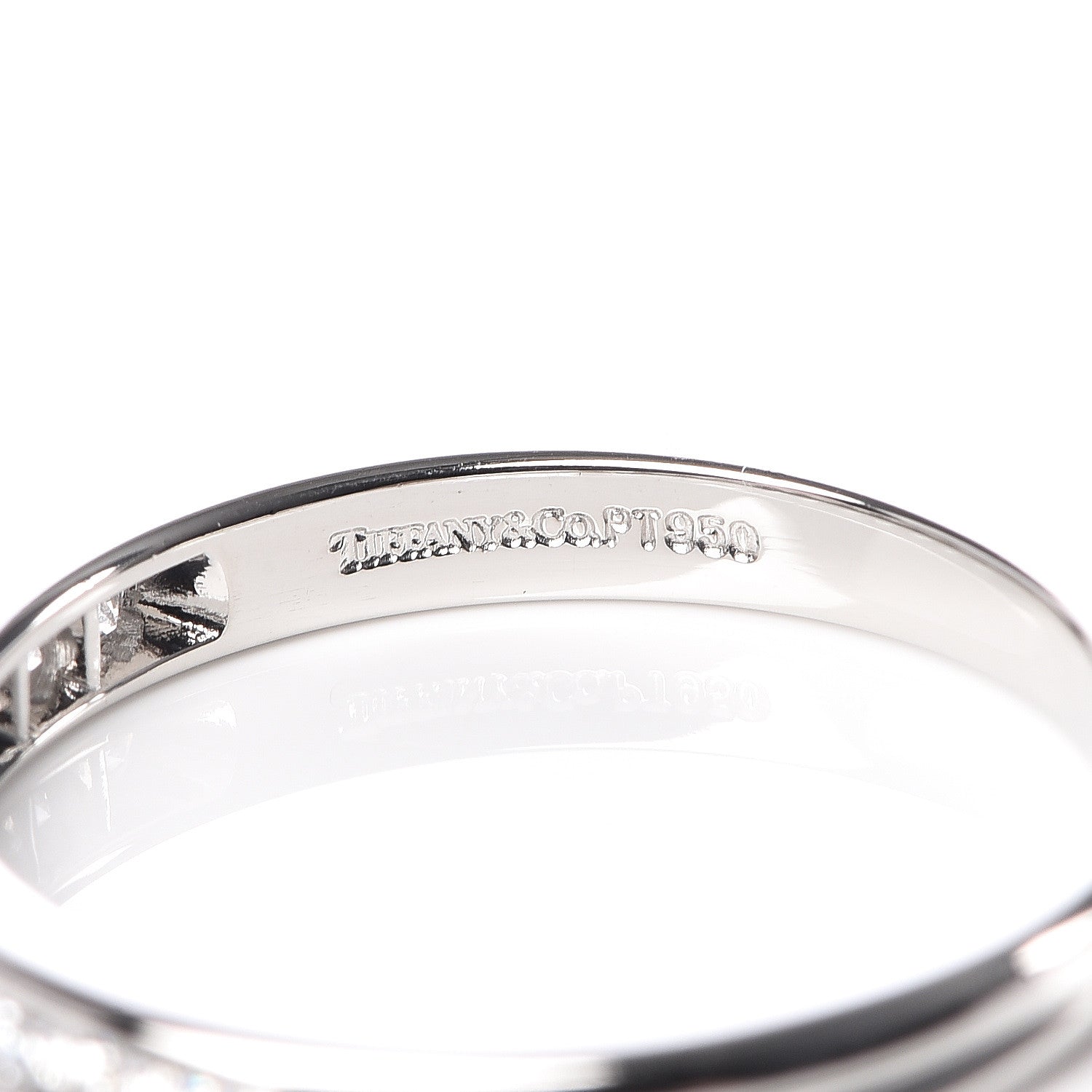 Tiffany Platinum Diamond 2.5mm Half Circle Wedding Band Ring 50 5.5 4 of 5