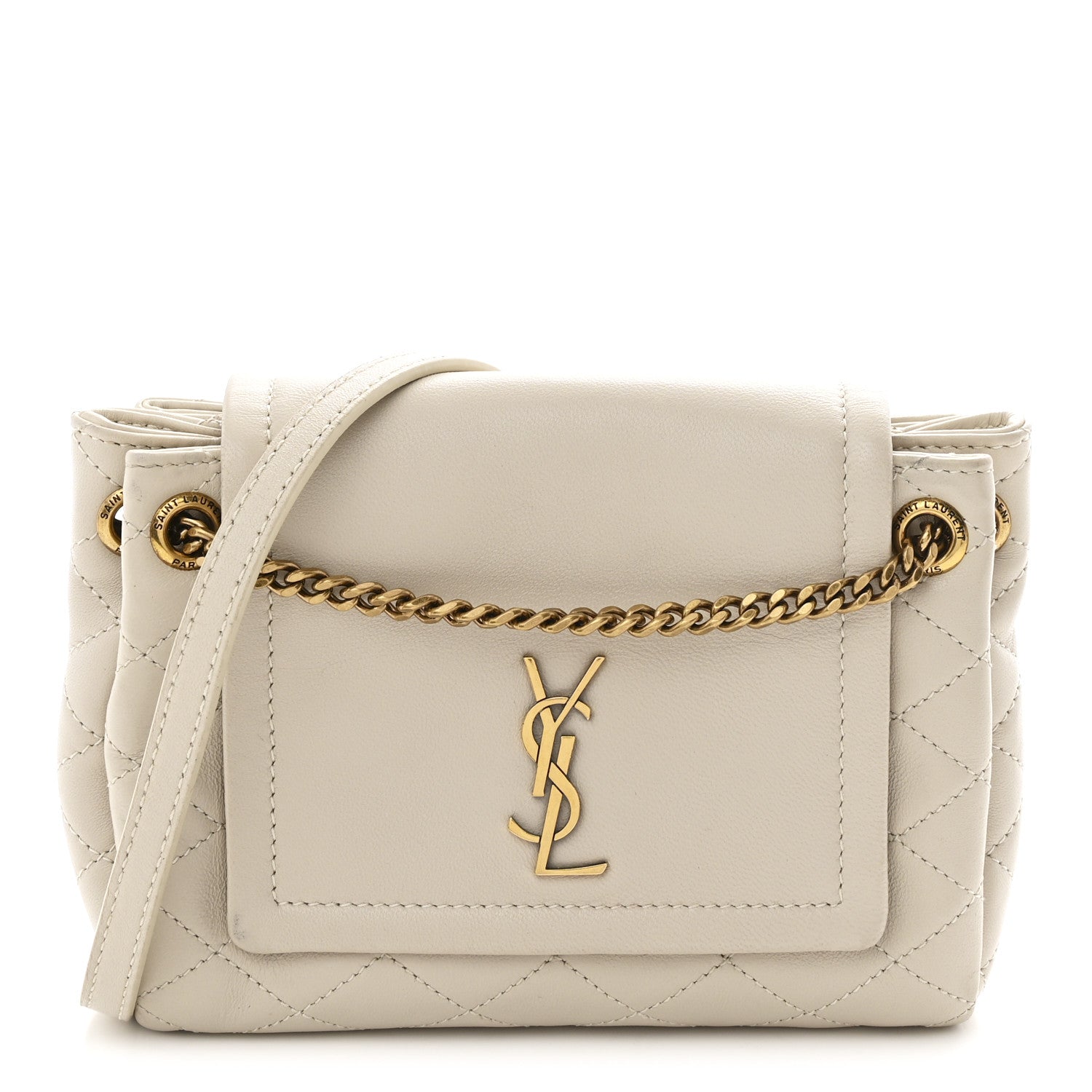 Saint Laurent Lambskin Quilted Monogram Mini Nolita Crema Soft 1 of 10