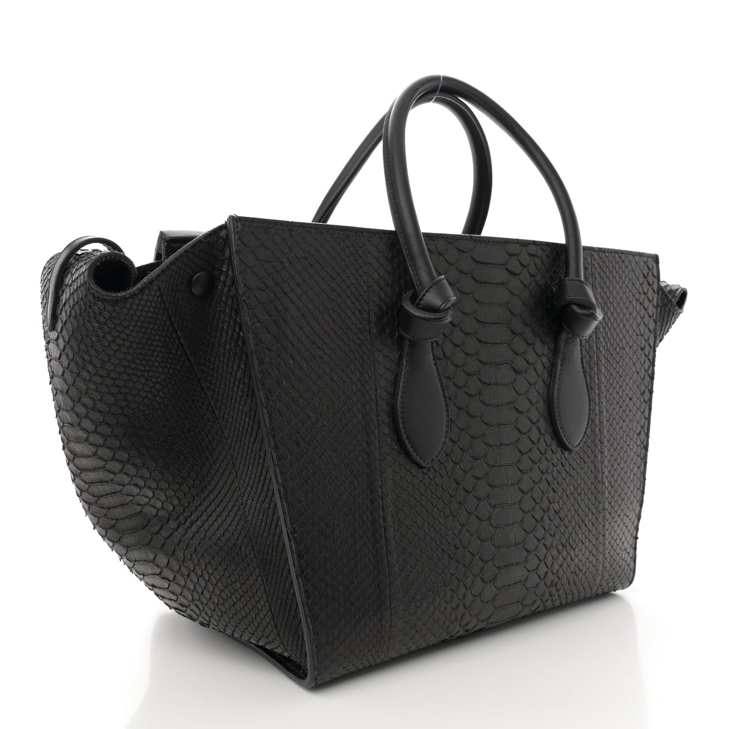 Celine Snakeskin Small Tie Knot Tote Black 3 of 13