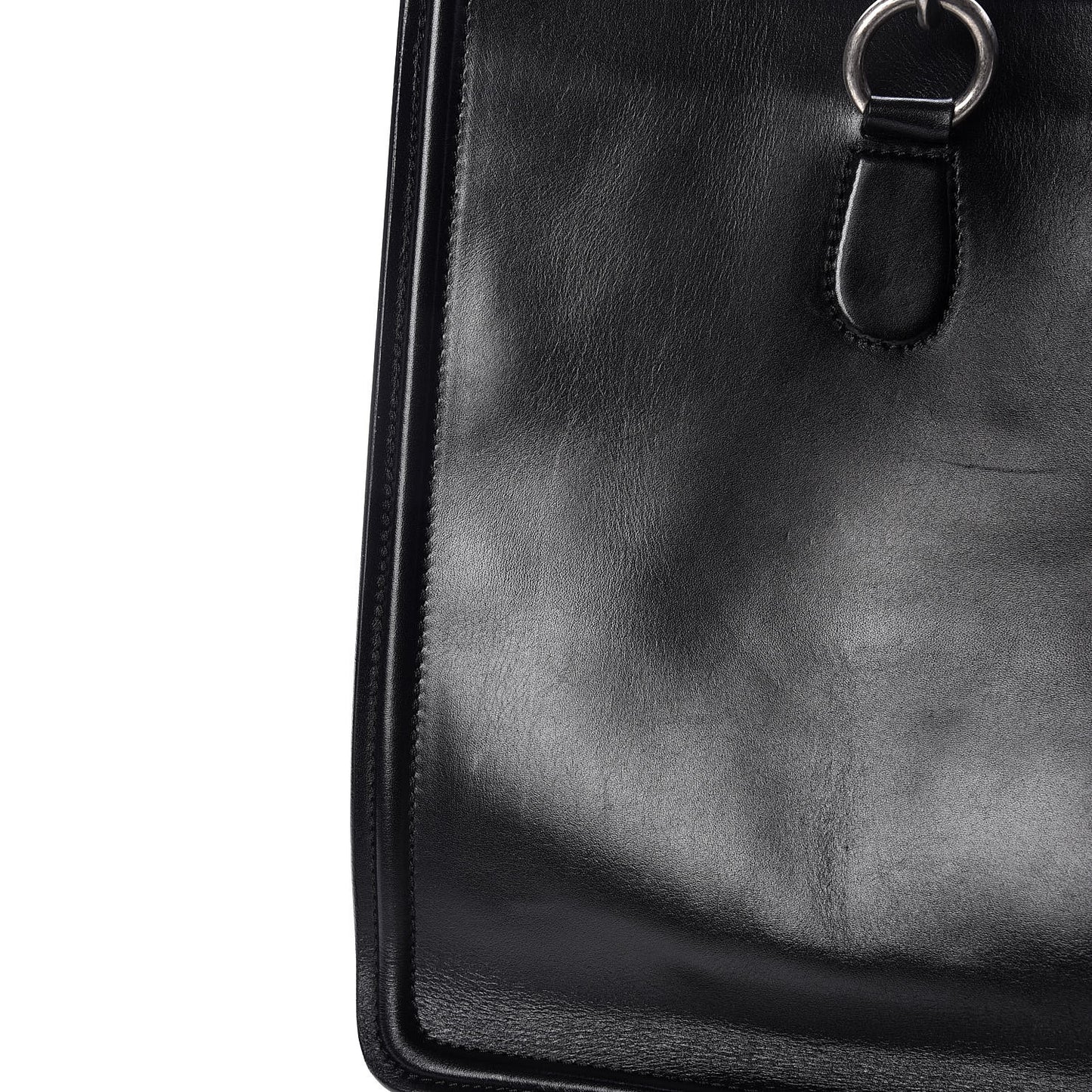Smooth Calfskin Country Ride Tote Black