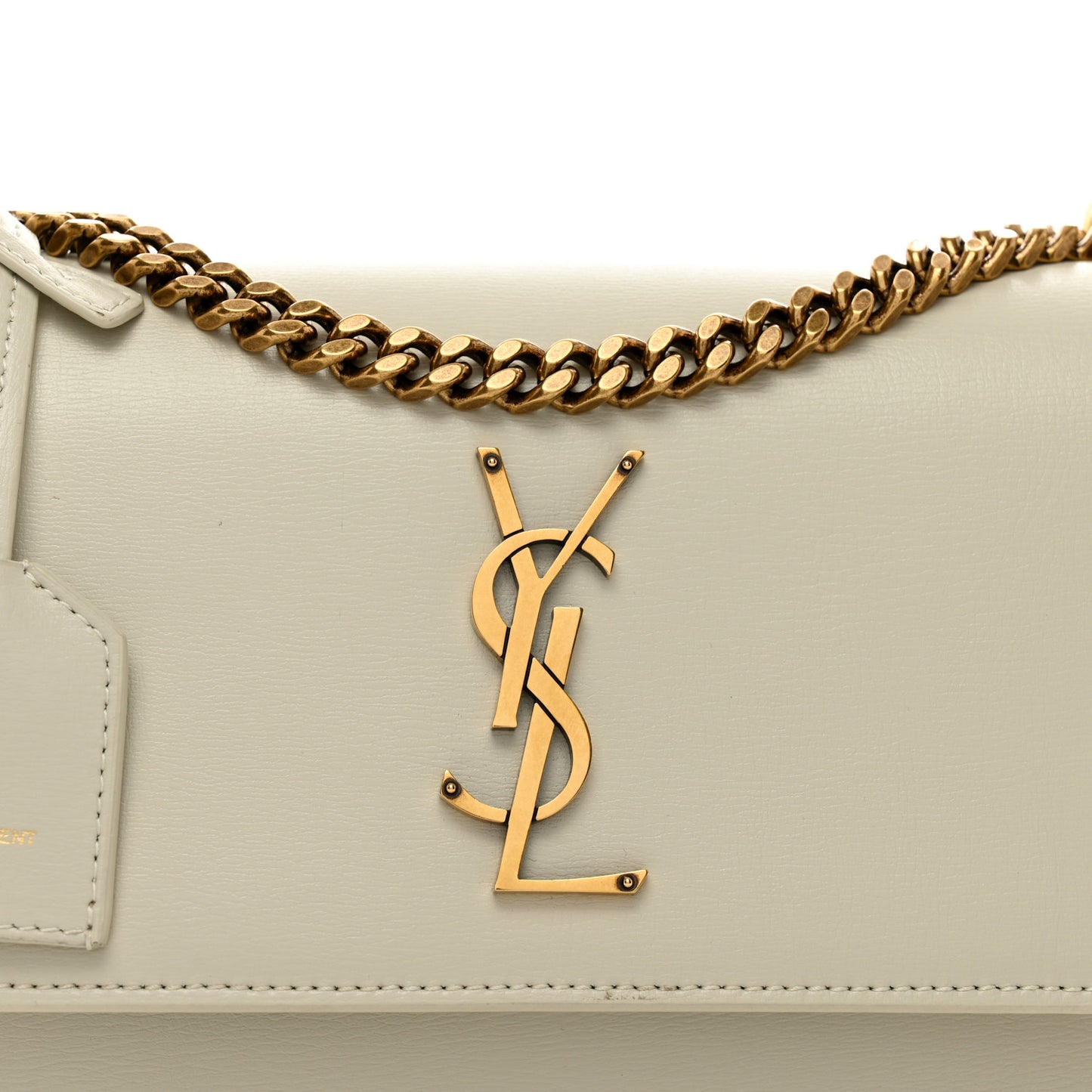 Calfskin Medium Monogram Sunset Satchel Blanc Vintage