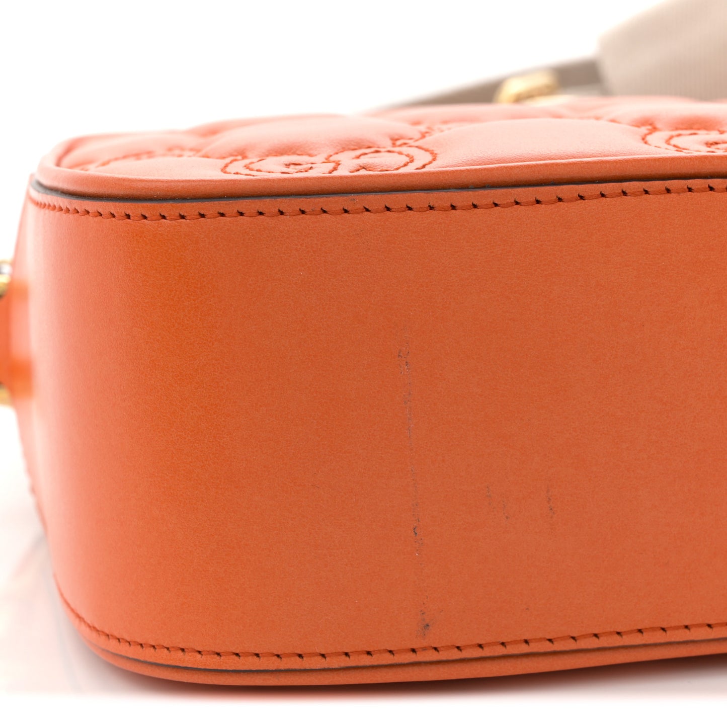 Calfskin GG Matelasse Shoulder Bag Spring Orange Natural