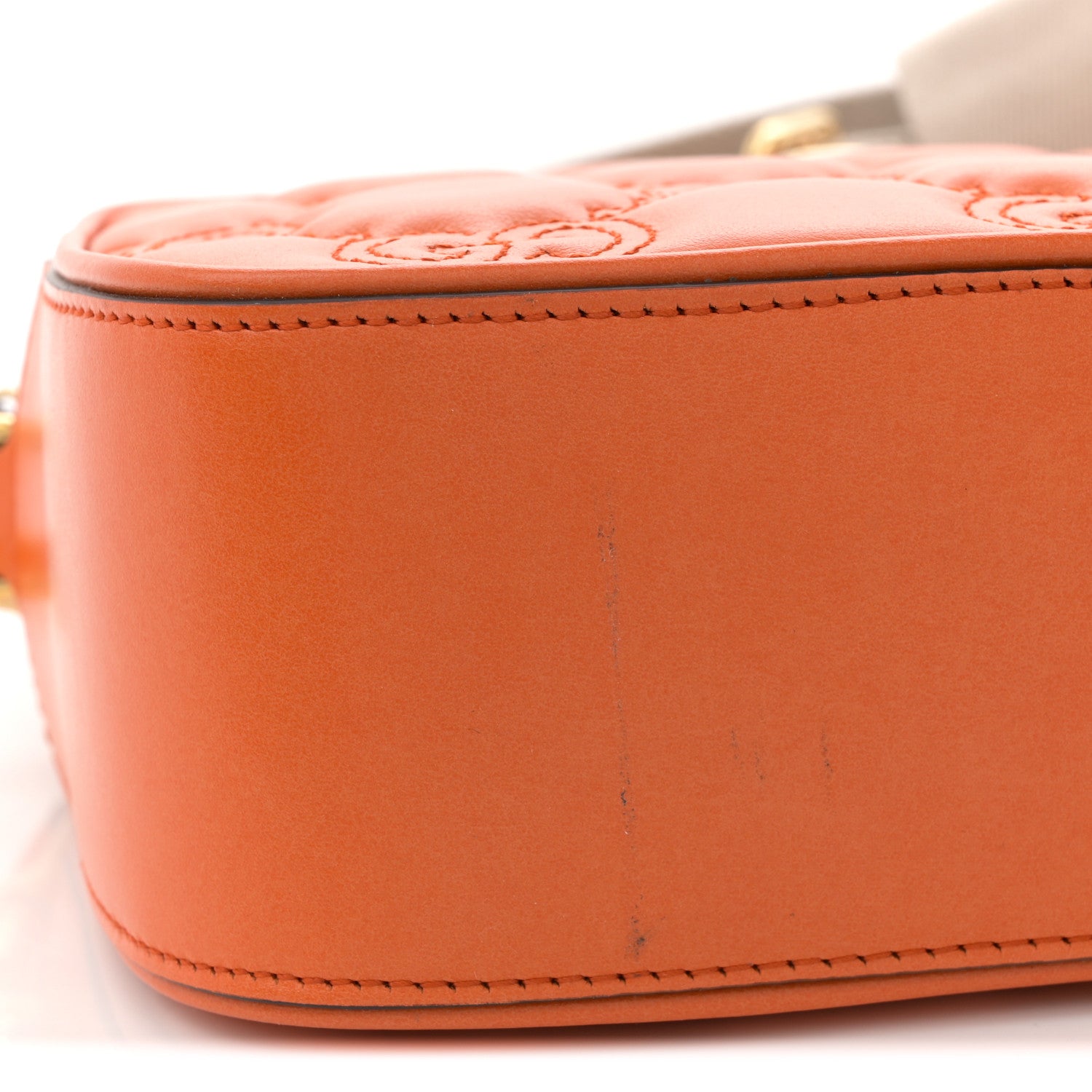 Gucci Calfskin GG Matelasse Shoulder Bag Spring Orange Natural 11 of 11
