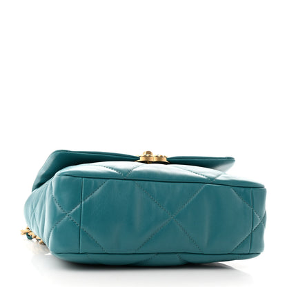 Chanel Goatskin Quilted Medium Chanel 19 Flap Turquoise 4 of 11