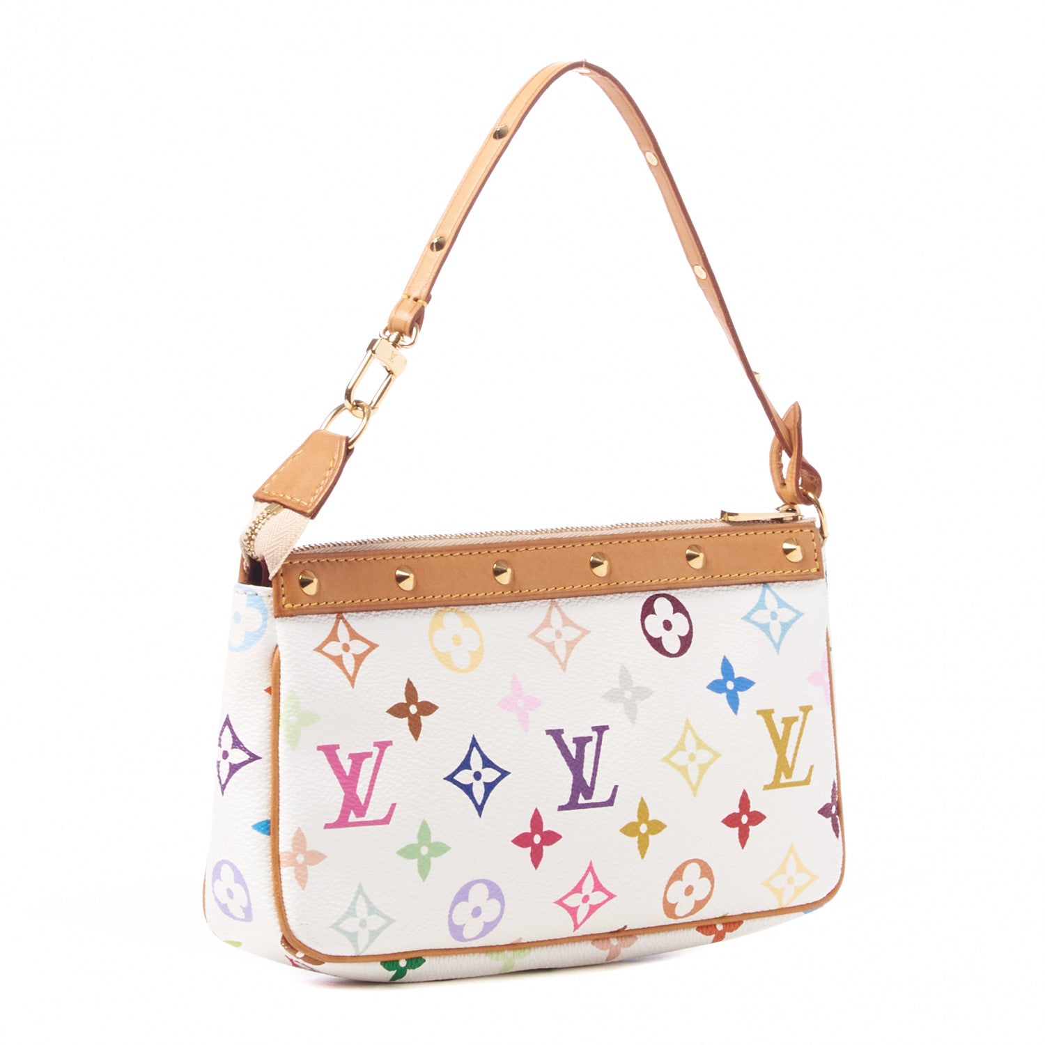 Louis Vuitton Monogram Multicolor Pochette Accessories White 2 of 7