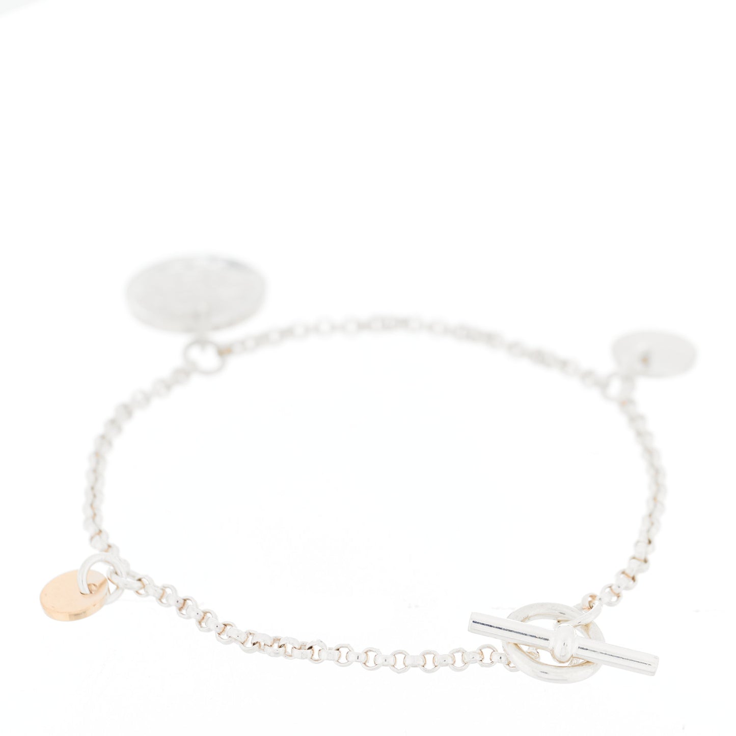 Sterling Silver 18K Rose Gold PM Ex-Libris Bracelet SH