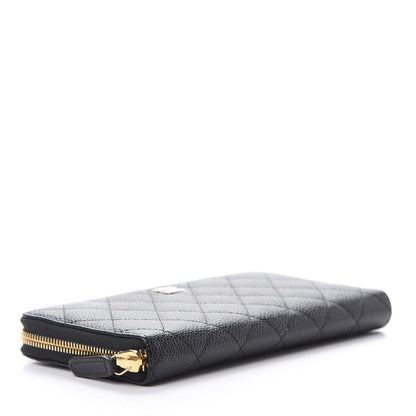 Chanel Caviar Quilted Large Gusset Zip Around Wallet Black 4 of 8