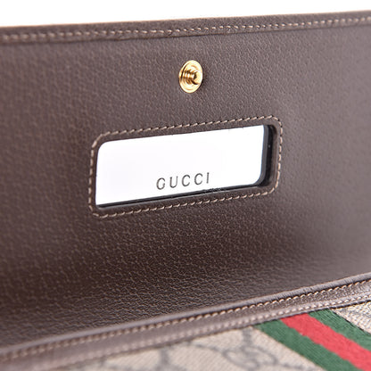 Gucci GG Supreme Monogram Web Ophidia Wallet On Chain Brown 10 of 12