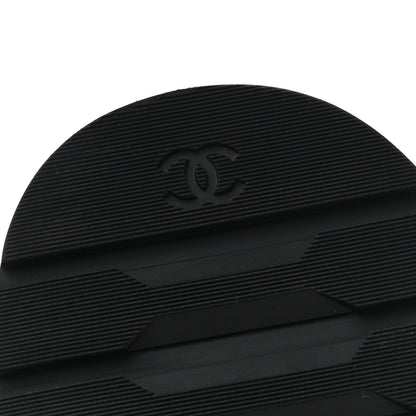 Chanel Shiny Goatskin Calfskin Quilted Lace Up Combat Boots 38 Black 7 of 9