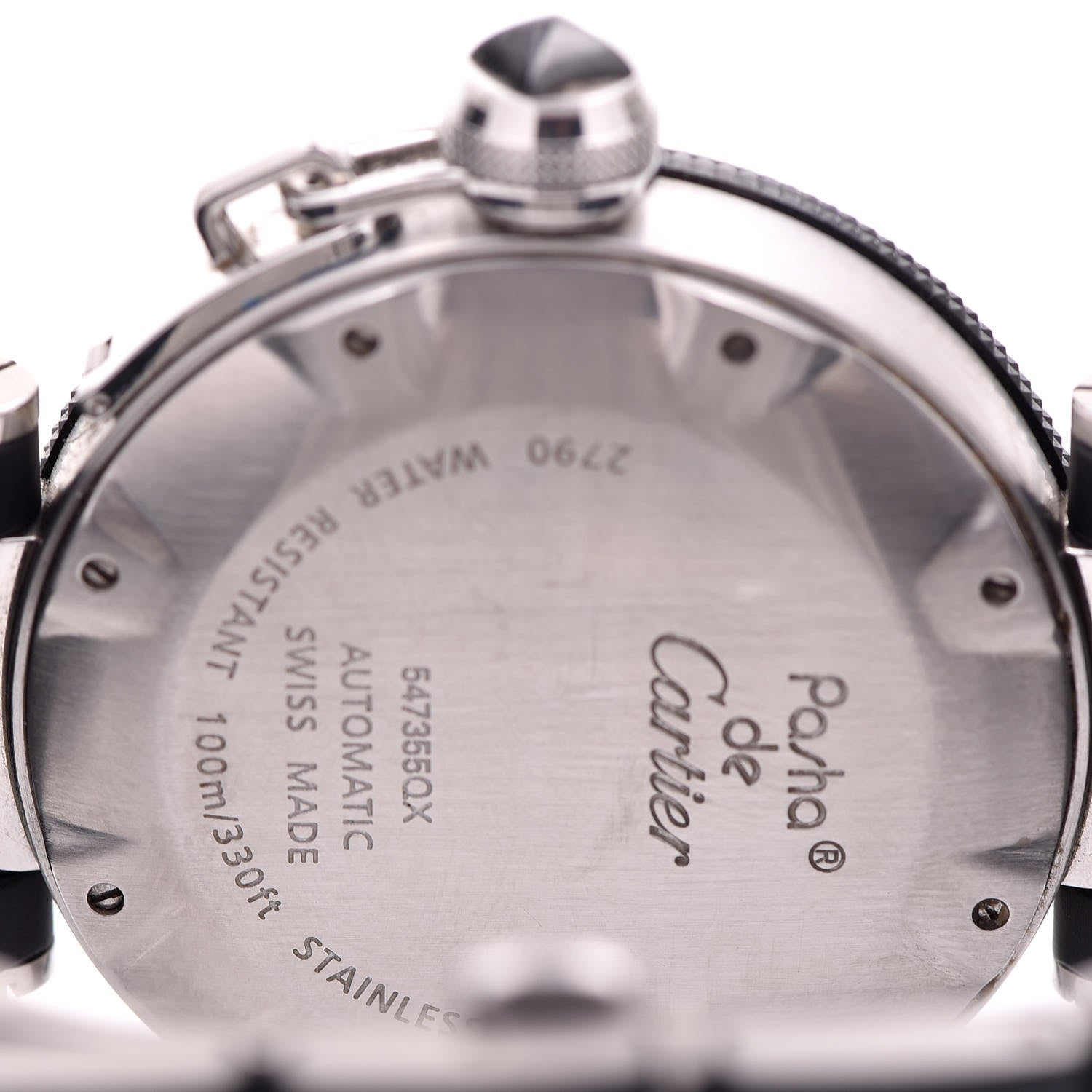 Cartier Stainless Steel Rubber 40mm Pasha C Seatimer Automatic Watch Black 5 of 7