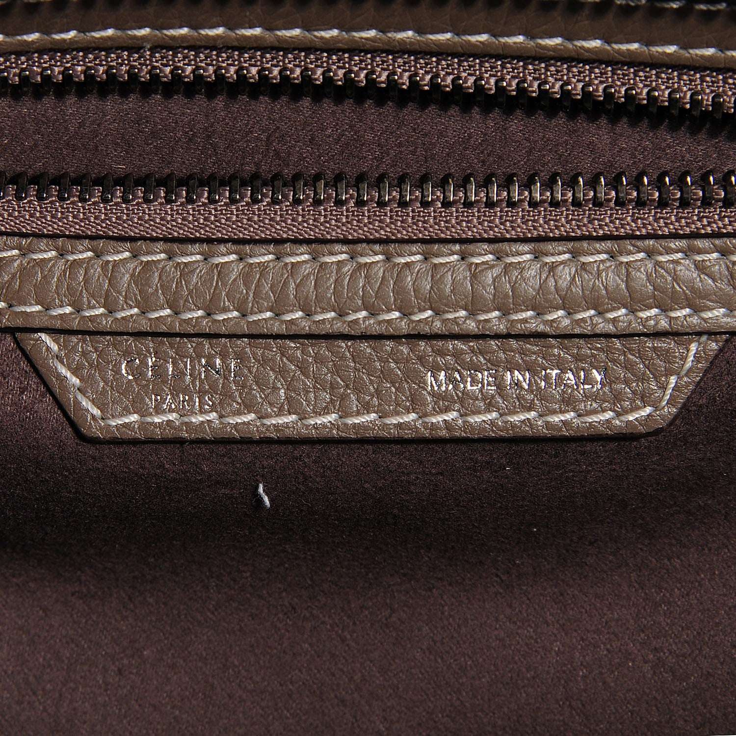 Celine Drummed Calfskin Micro Luggage Souris 6 of 9
