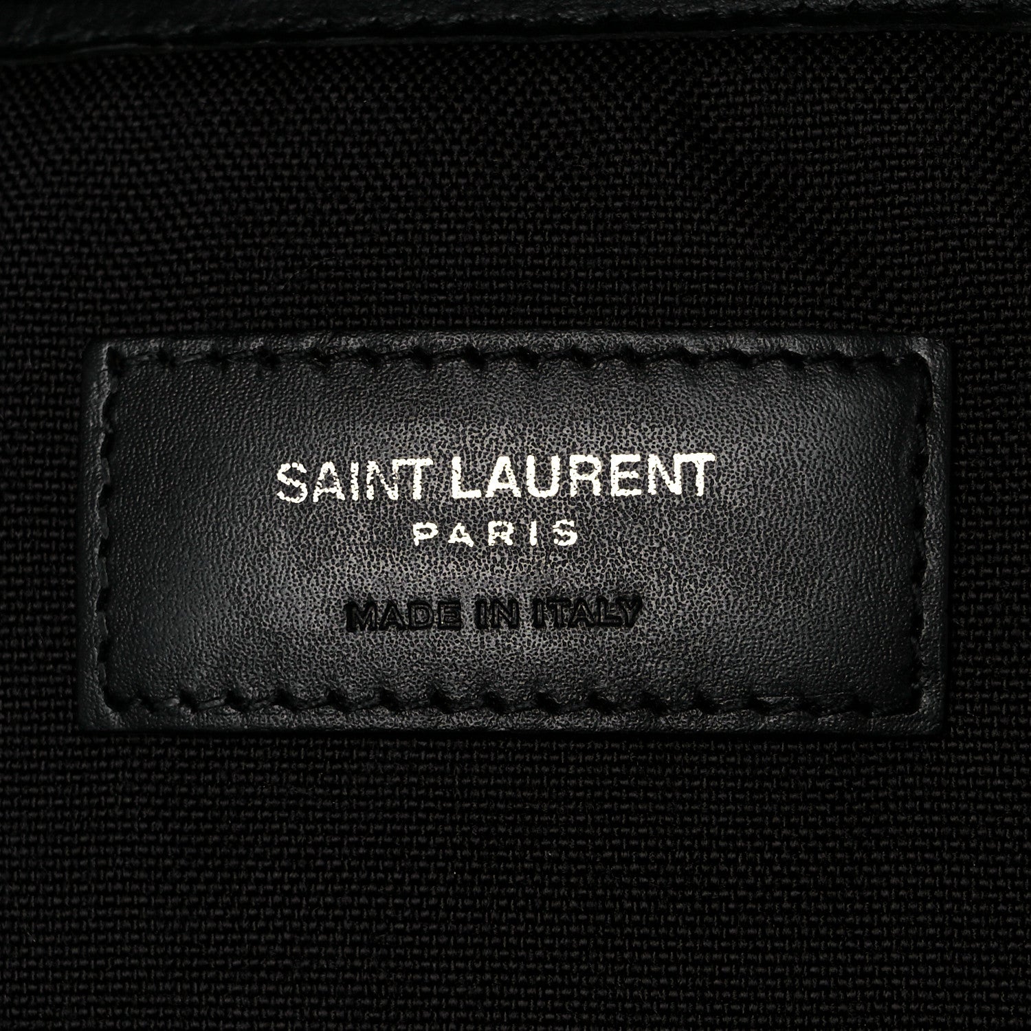Saint Laurent Canvas Signature Embroidered City Backpack Black 6 of 12