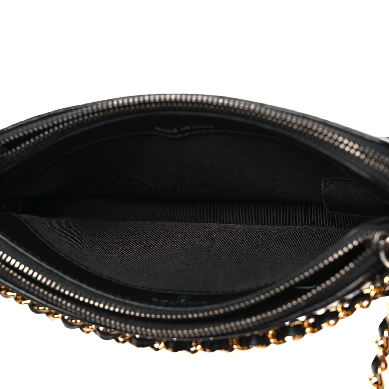 Chanel Calfskin Crocodile Embossed Small Gabrielle Clutch With Chain Black 4 of 11
