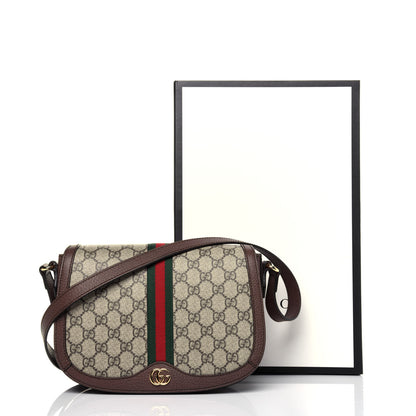 Gucci GG Supreme Monogram Web Small Ophidia Flap Messenger Bag Brown 15 of 15