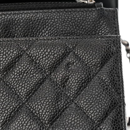 Chanel Caviar Quilted Boy Wallet On Chain WOC Black 13 of 13