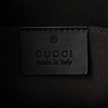 Gucci GG Supreme Monogram Selleria Calfskin Web New Web Cosmetic Case Beige Ebony Cocoa 6 of 7