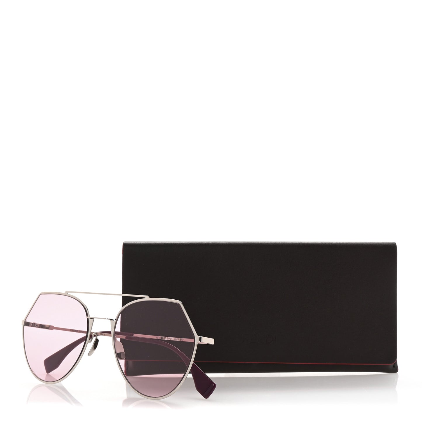 Metal Geometric FF Sunglasses FF 0194/S Silver Pink