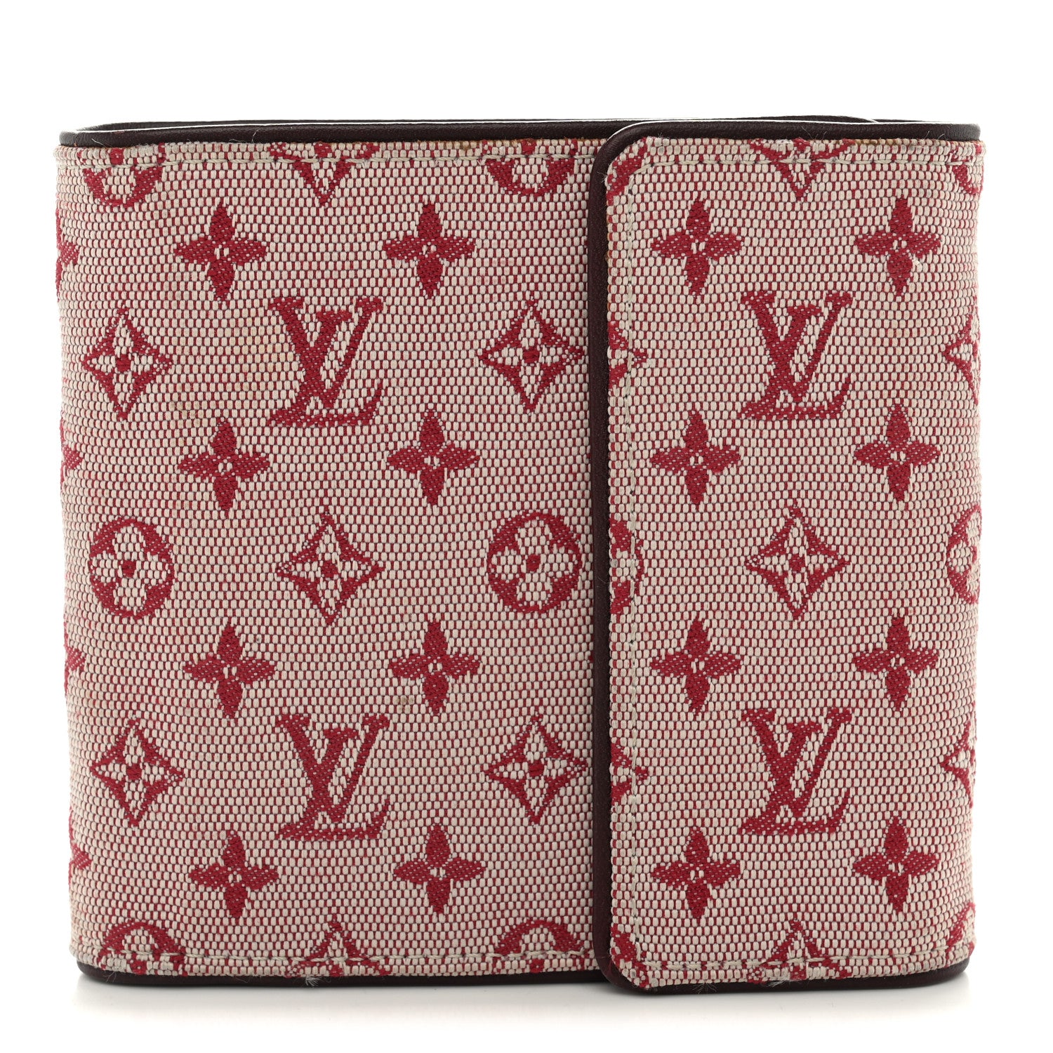 Louis Vuitton Mini Monogram Lin Compact Wallet Cherry 1 of 9