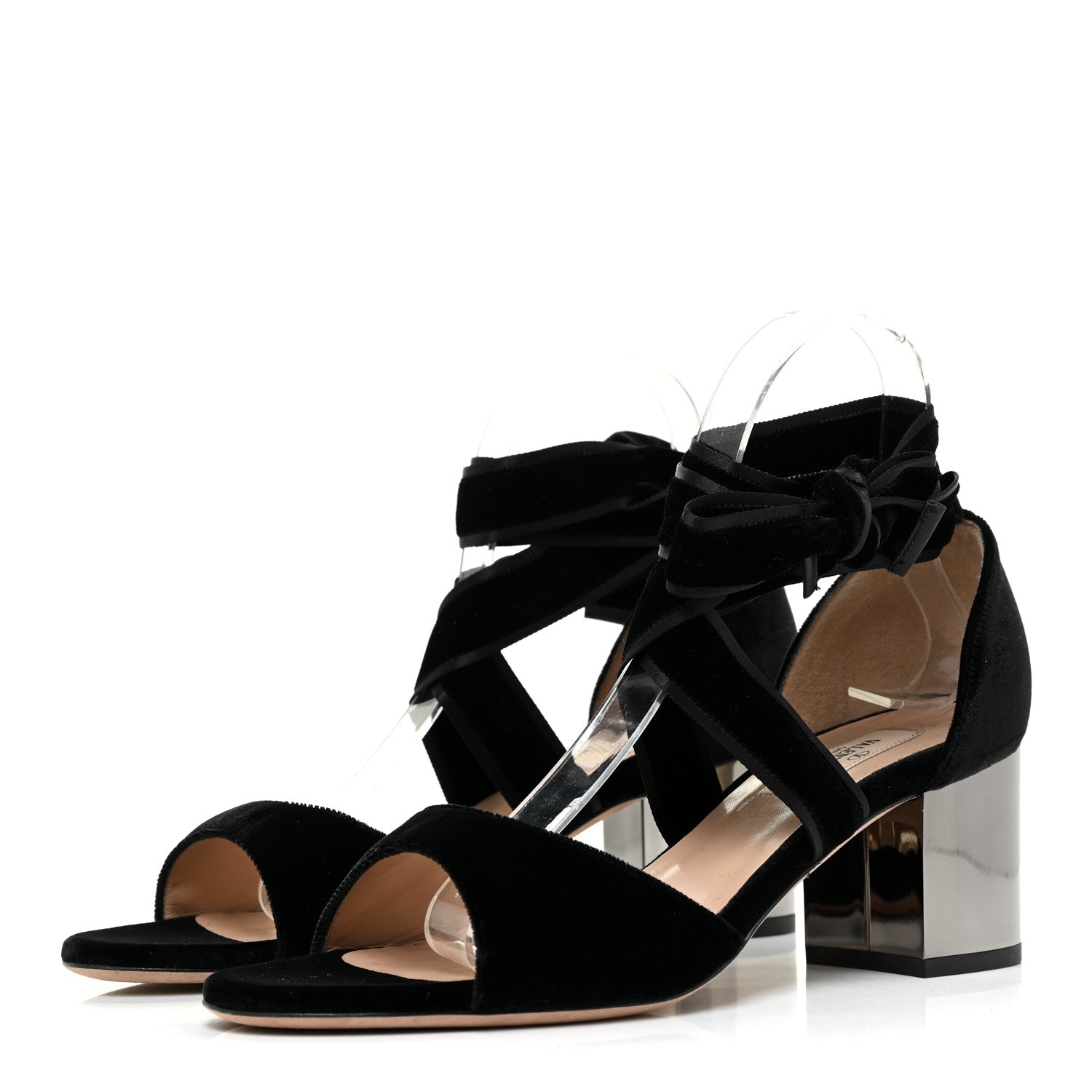 Valentino Garavani Velvet Ballet Fever Ankle Strap Sandals Heels 39.5 Black 3 of 11