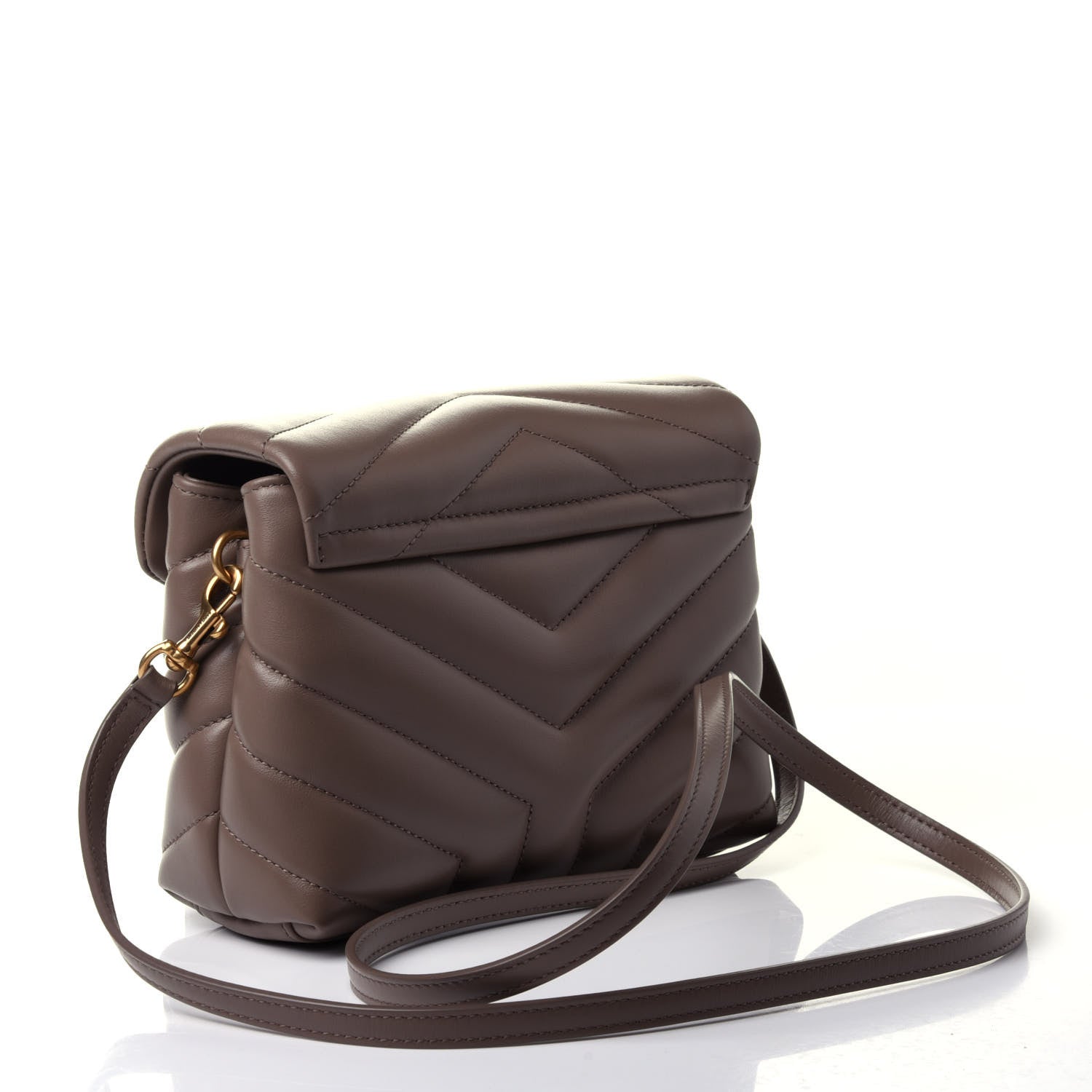 Saint Laurent Calfskin Y Quilted Monogram Toy Loulou Crossbody Bag Taupe 2 of 4
