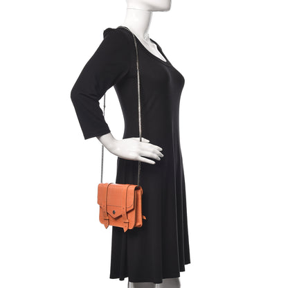 Proenza Schouler Calfskin Lizard Embosed Lizard PS1 Large Chain Wallet Grapefruit 2 of 11