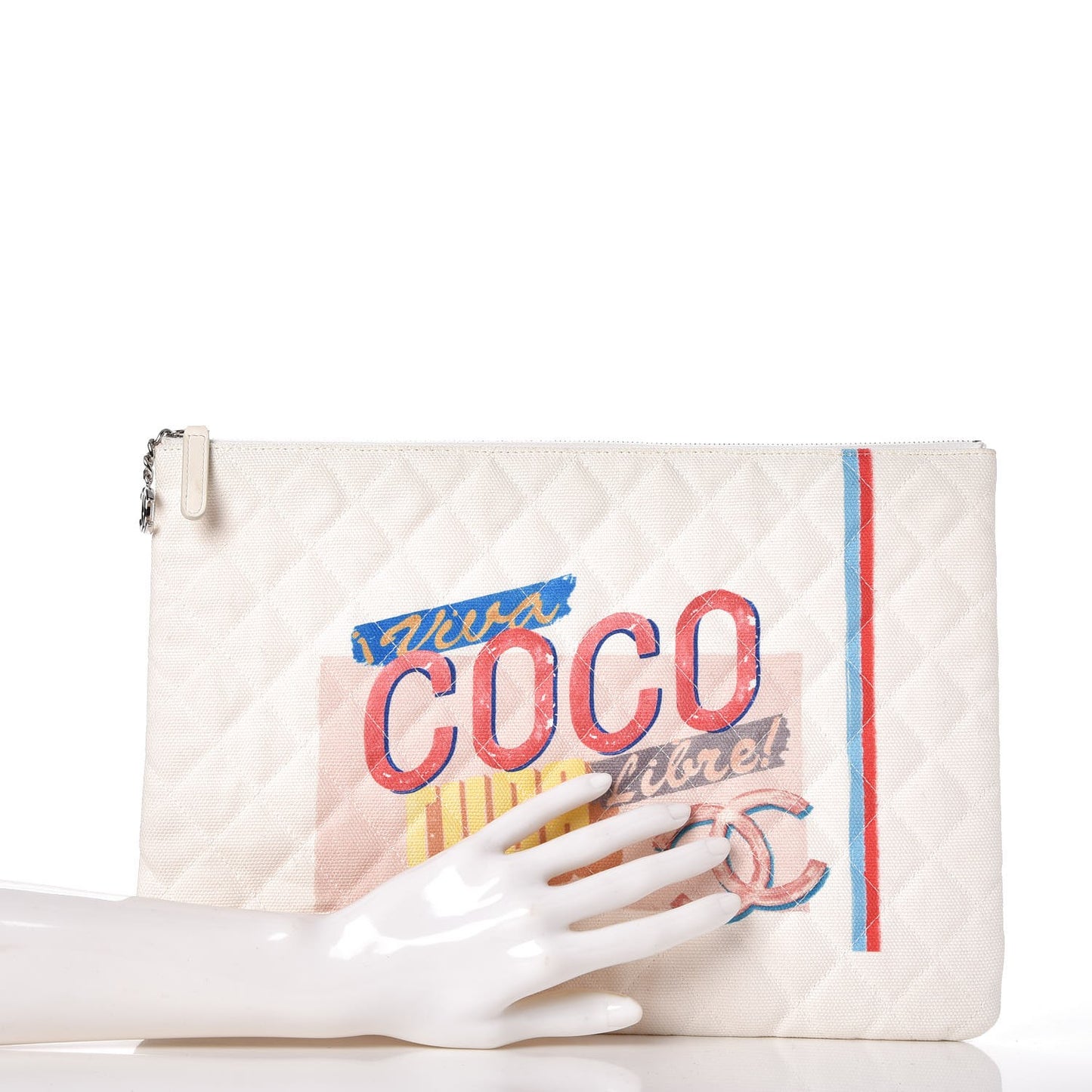 Canvas Large Coco Cuba Cosmetic Case Yellow Turquoise