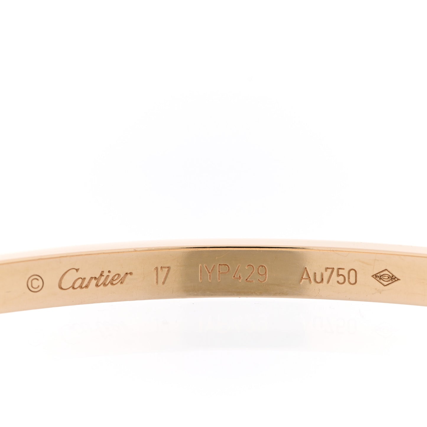 18K Yellow Gold Small LOVE Bracelet 17