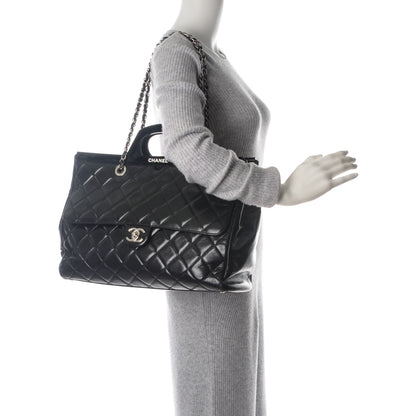 Chanel Glazed Calfskin Large CC Delivery Tote Black 2 of 7