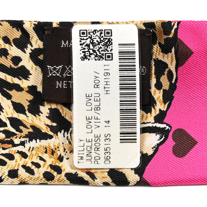 Hermes Silk Jungle Love Love Twilly Rose Vif Bleu Roy 4 of 4