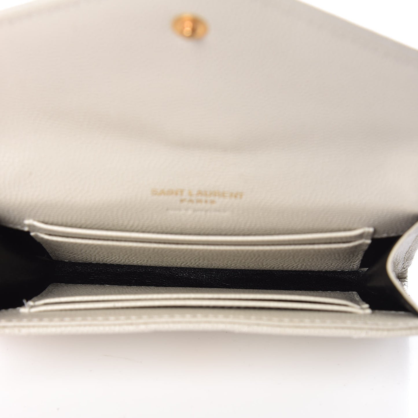Grain De Poudre Matelasse Chevron Small Monogram Envelope Wallet Crema Soft