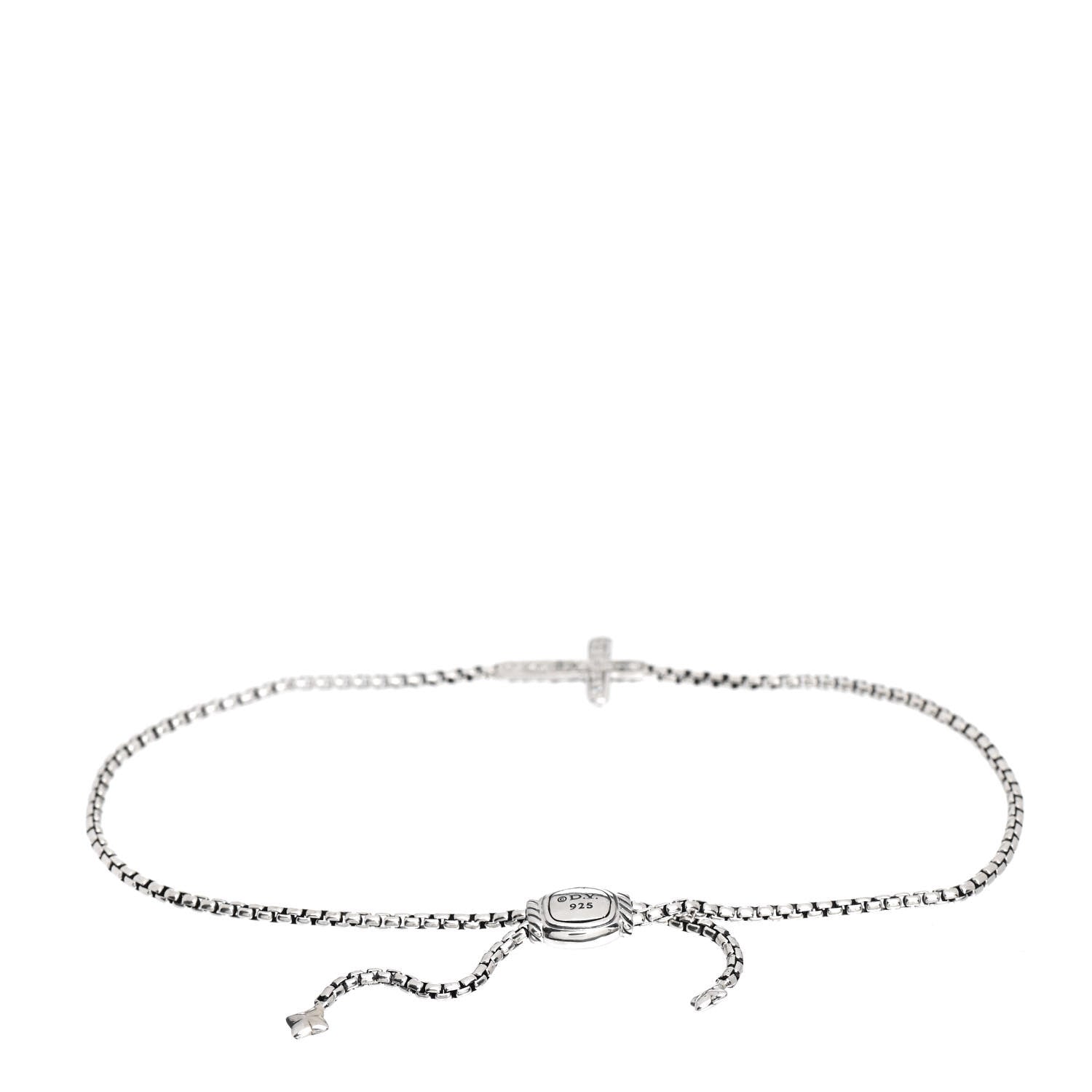 David Yurman Sterling Silver Diamond Petite Pave Cross Bracelet 3 of 4