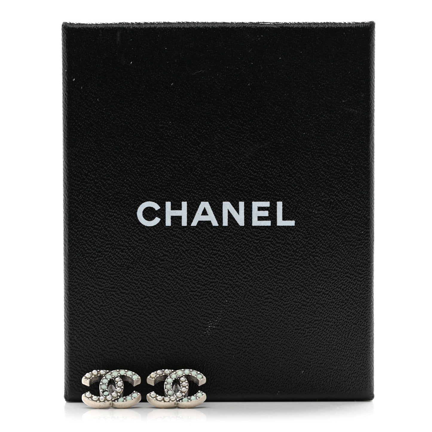 Ruthenium Pearl Pearl CC Earrings Silver Green