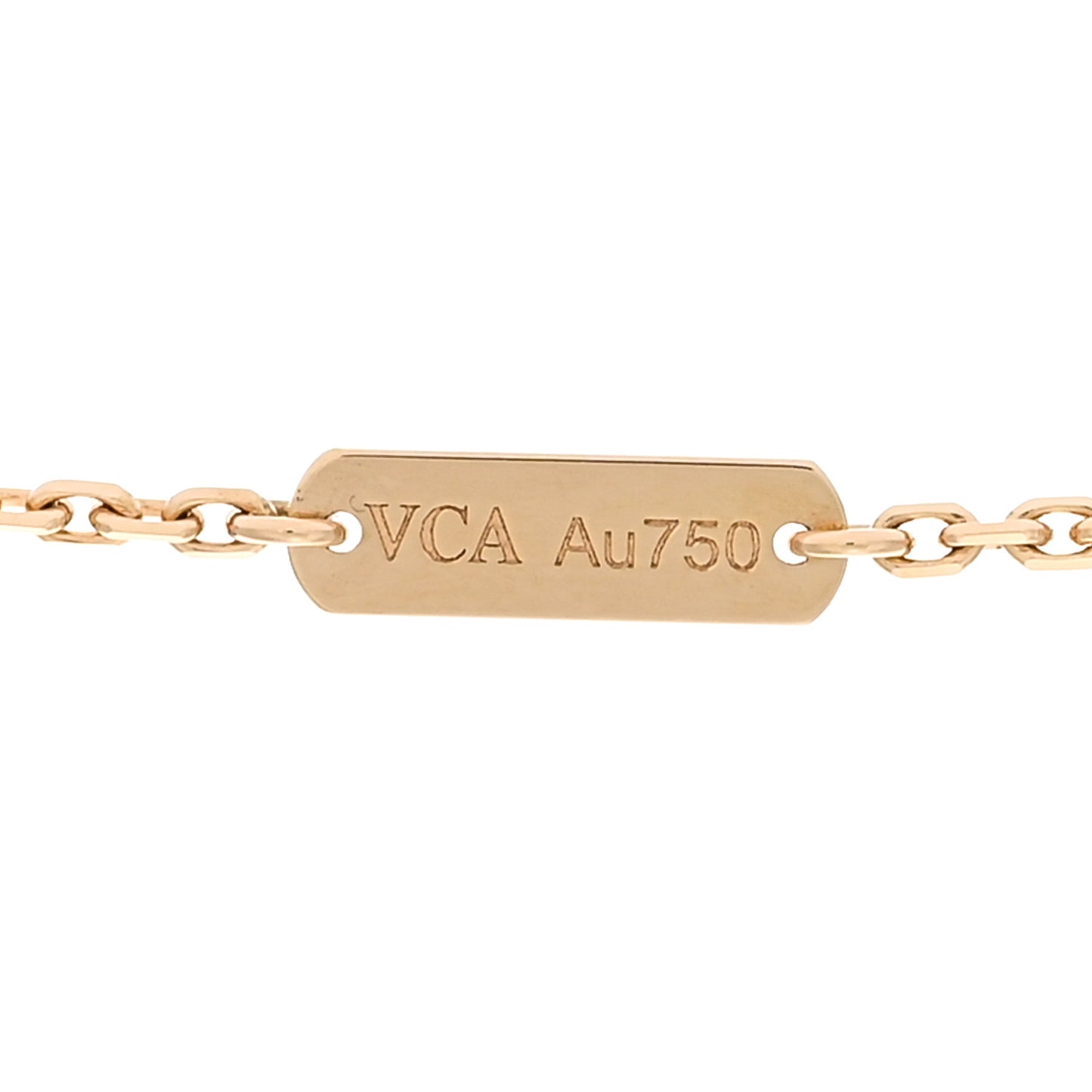 18K Yellow Gold Mother of Pearl Vintage Alhambra Pendant Necklace