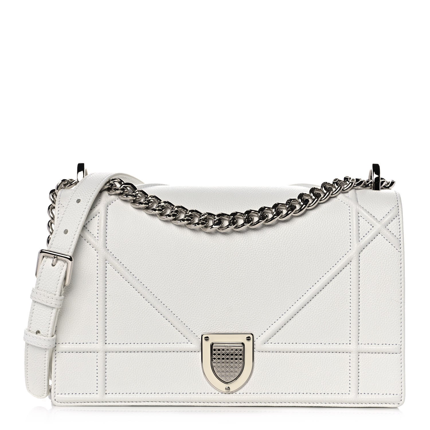 Christian Dior Calfskin Medium Diorama Flap Bag Off White 1 of 12