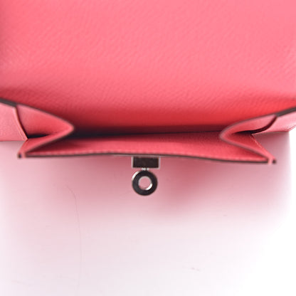 Hermes Epsom Kelly Pocket Compact Wallet Rose Azalee 5 of 7