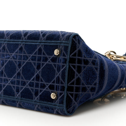 Christian Dior Velvet Cannage Medium Lady D-Lite Blue 10 of 10