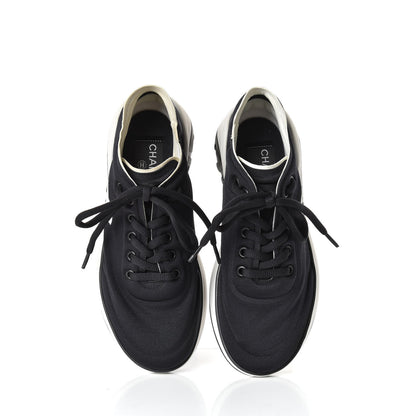 Chanel Lycra Womens CC Sneakers 36 Black 5 of 10