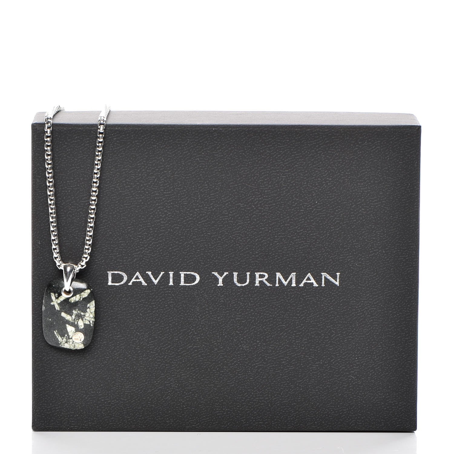 David Yurman Sterling Silver 25mm Exotic Stone Tablet Necklace 6 of 6