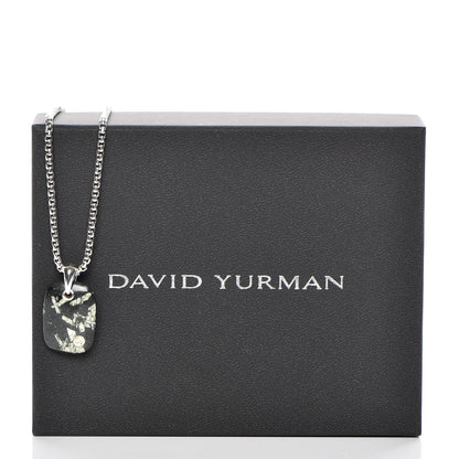 David Yurman Sterling Silver 25mm Exotic Stone Tablet Necklace 6 of 6
