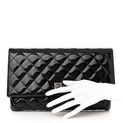 Chanel Patent Calfskin Quilted Reissue 2.55 Clutch So Black 2 of 11