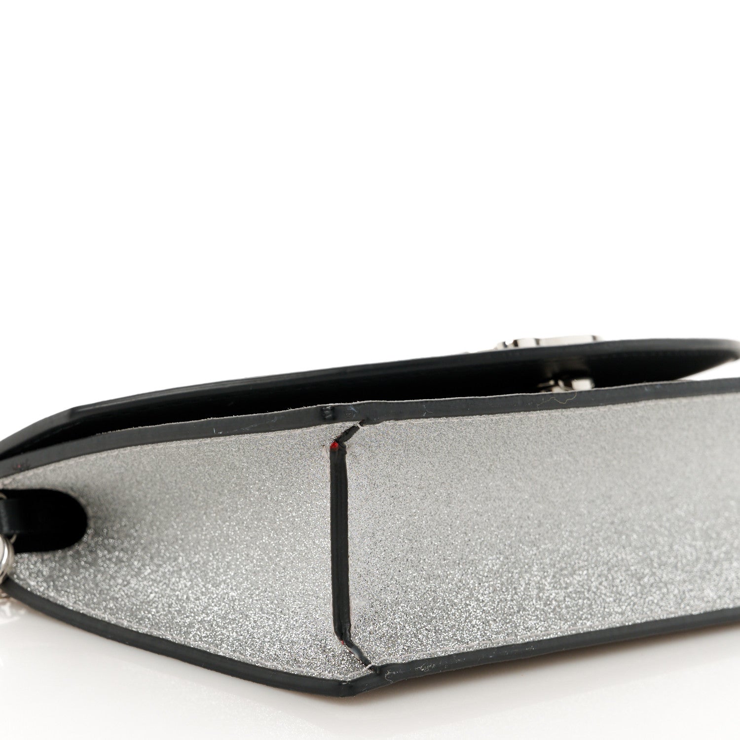 Christian Louboutin Glitter Calfskin Loubi54 Crossbody Clutch Silver 9 of 10