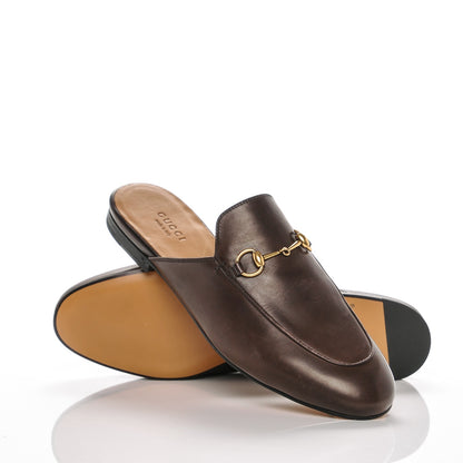 Gucci Calfskin Womens Princetown Slippers 38.5 Brown 2 of 7